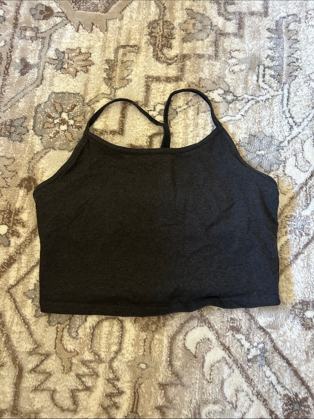 Pact Charcoal Double-Strap Cropped Tank